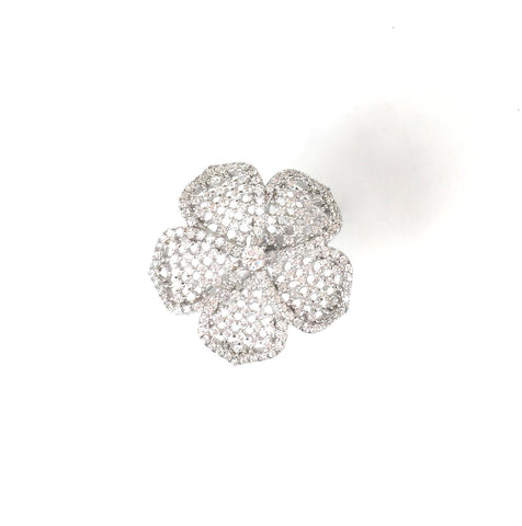 SPARKLING FLOWER STERLING SILVER RING