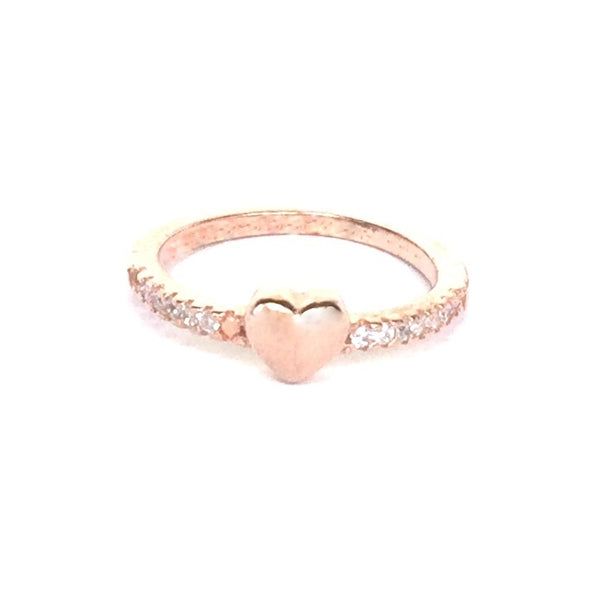 HEART PAVE CZ STERLING SILVER RING