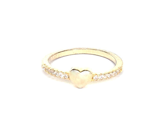 HEART PAVE CZ STERLING SILVER RING